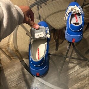 Prada Kids Vibrant Blue Sneakers